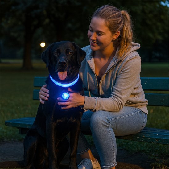 Collier lumineux pour chien | SafeNight - Mon Chien Sportif